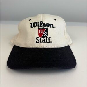 Vintage Wilson Staff Pro Line One Size Adjustable Hat Cap Men Made in USA Tennis